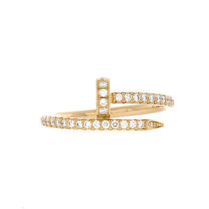 Cartier Small Juste un Clou Paved Ring 18K Yellow Gold with Diamonds